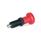 GN 617.2 Doigts d'indexage, lastique, goupille de centrage inox, avec et sans position de repos, avec bouton rouge Type: B - sans position de repos, sans contre-écrou
Matériau: NI - Inox