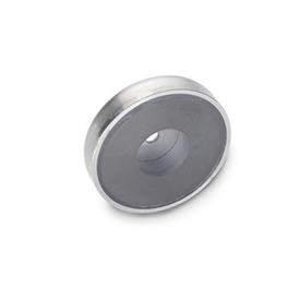 GN 50.45 Magneti di ritegno in acciaio INOX, con foro alesato Materiale del magnete: HF - Ferrite