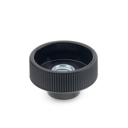 Écrous moletés GN 420: Plastique, douille filetée acier