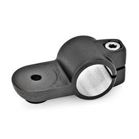 GN 278 Laschen-Klemmverbinder, Aluminium Form: OZ - ohne Zentrieransatz (glatt)<br />Oberfläche: SW - schwarz, RAL 9005, strukturmatt