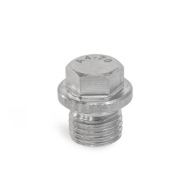 DIN 910 Bouchons filetés, Acier / Inox, avec collier et six pans extérieurs Matériau: A4 - Inox<br />Type: A - sans joint