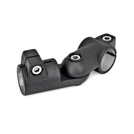 GN 288 Gelenk-Klemmverbinder, Aluminium Form: T - Verstellung mit 15°-Teilung (Verzahnung)<br />Oberfläche: SW - schwarz, RAL 9005, strukturmatt