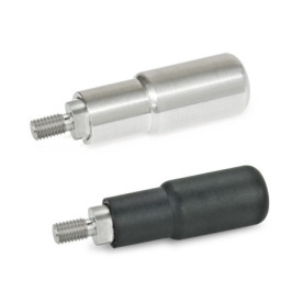 GN 798.4 Impugnature girevoli, plastica, albero in acciaio INOX, montaggio dal lato dell'operatore 